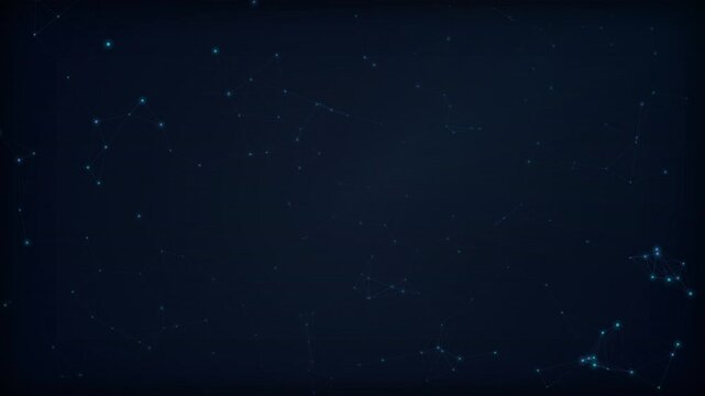 Abstract blue digital network plexus nodes drifting on a dark background, suitable for technology intros, sci-fi backdrops and data presentations
