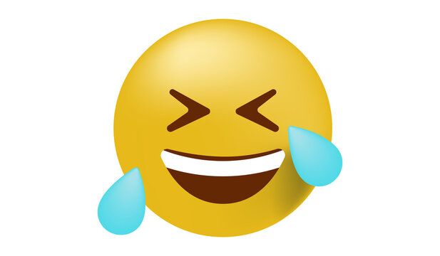 ROFL emoticon with tears of joy illustration isolated on transparent background