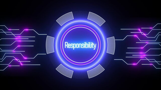 Responsibility concept with futuristic circuit board design