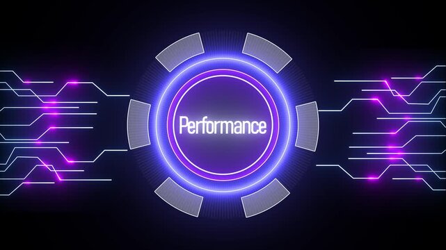 Modern performance technology illustration with futuristic circuit design