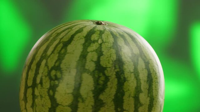 Man cutting watermelon - cut piece with knife. Young watermelons Citrullus lanatus. Topic - melons and gourds, farmer cultivation of watermelons