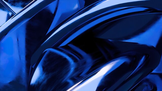 Luxury blue satin fabric with elegant folds. Shimmering metallic textile backdrop for high-end design projects.