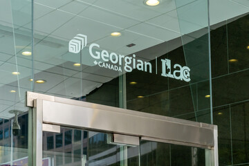 Fototapeta premium Toronto, Ontario, Canada - August 5, 2026: The campus for a public private partnership between Georgian College and the International Language Academy of Canada (ILAC) on Bloor Street East in Toronto,
