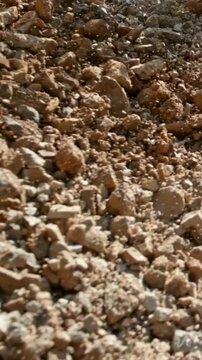 Close up of scattered rocks and gravel on construction site