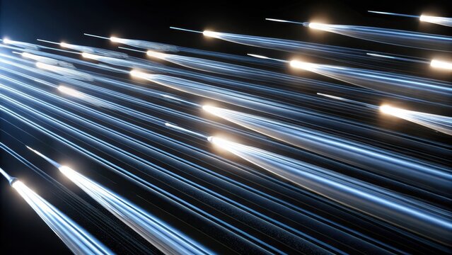 White bullet trail streaking black background speed motion