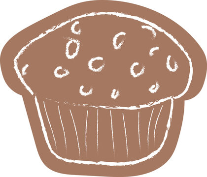 vector illustration hand drawn of a chocolate muffin cupcake