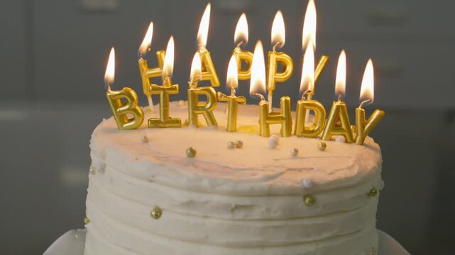 birthday cake with candles