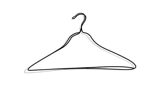 Simple wire hanger on white background.