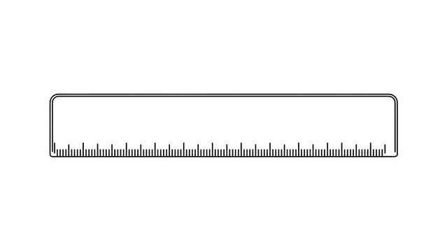 Empty ruler measurement tool white background.