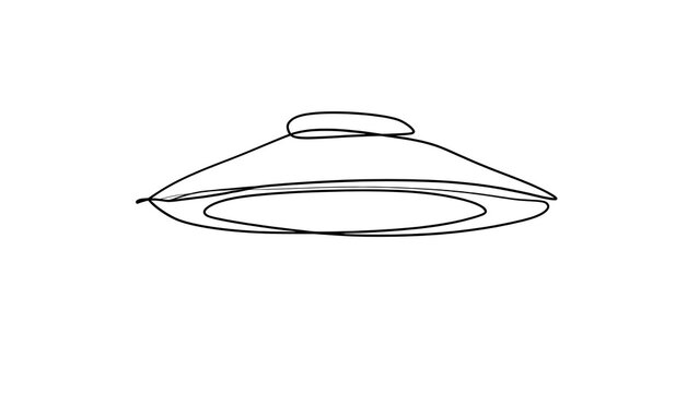 Futuristic UFO illustration on white background.