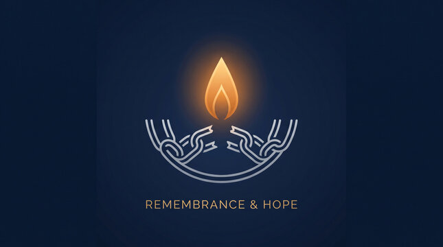 Glowing flame rising from broken metal chains representing resilience freedom and eternal human spirit concept with chains centered against emerging broken silver