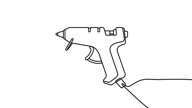 Hot glue gun illustration on white background.