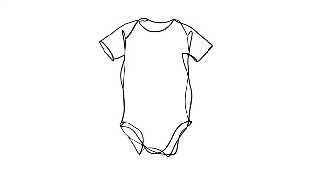 Simple baby onesie illustration white background.