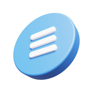 Hamburger Menu Icon for Navigation and User Interface 3D Render