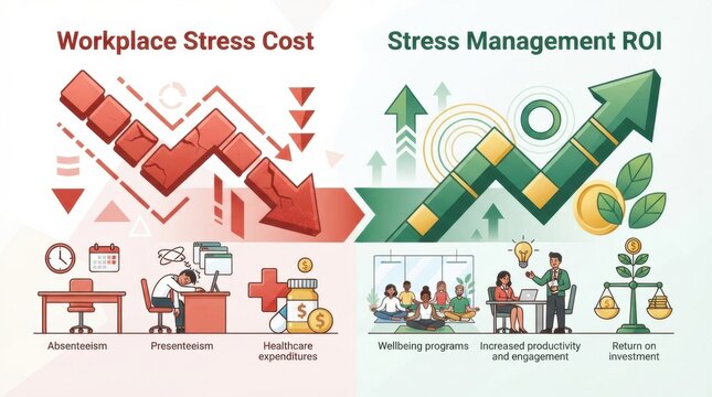 Visual showing the correlation between workplace stress and management.