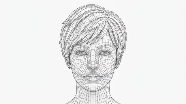 Digital human face wireframe model technology innovation