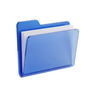 Blue folder icon with documents stack