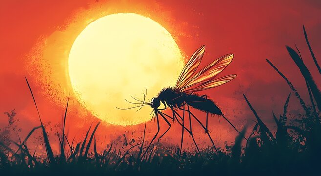 World malaria day campaign with mosquito vector and safety message photo