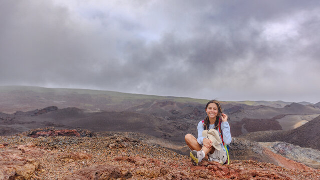 Weather comes in on the volcano, Isabella Galapagos