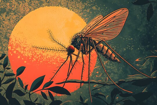 World malaria day poster with mosquito danger and public caution photo