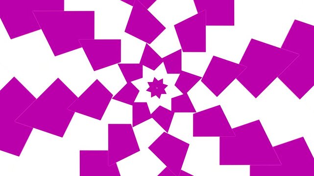 Purple geometric star shape rotating motion background vector