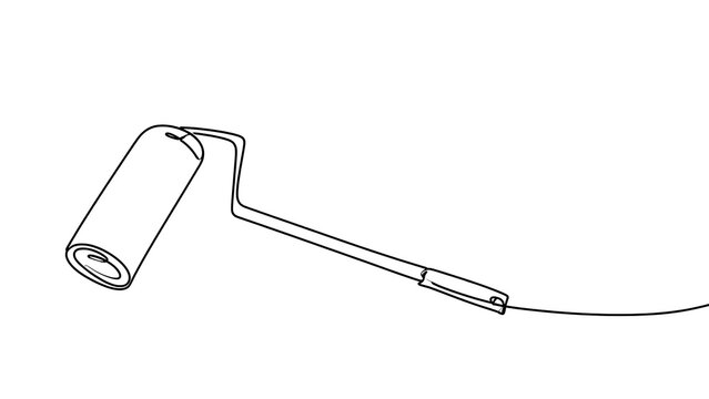 Paint roller tool illustration on white background.