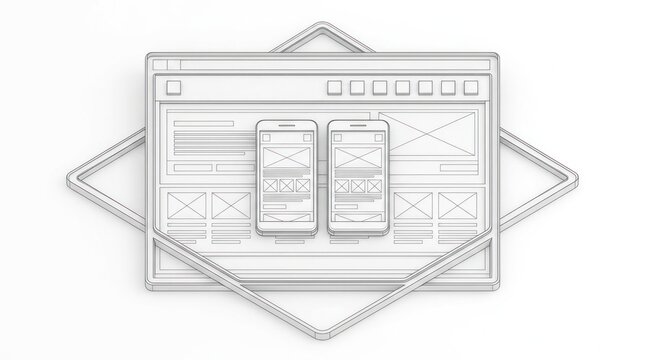 Digital user interface design and mobile application wireframe development