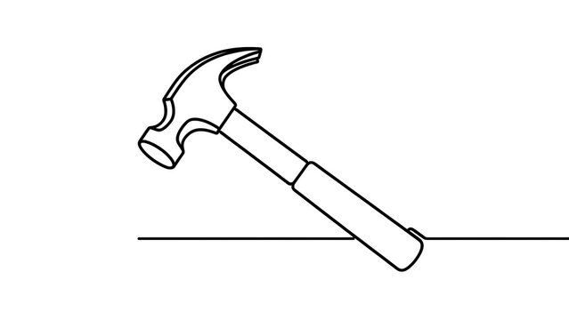 Simple hammer icon on white background.