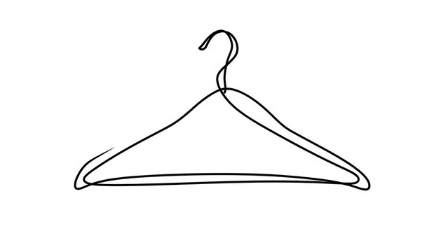 Simple wire hanger illustration on white background.