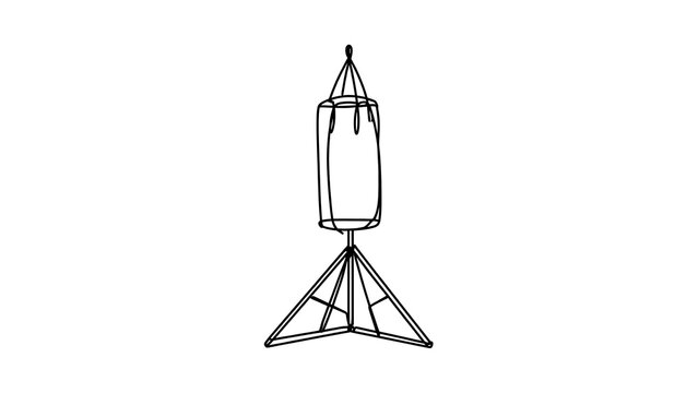 Punching bag illustration on white background.