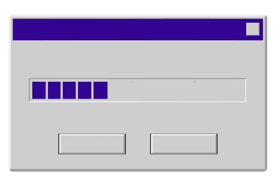 Classic Operating System Loading Progress Bar Window Template Isolated On White Background For Digital Interface