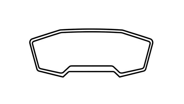 Irregular polygon shape outline white background.