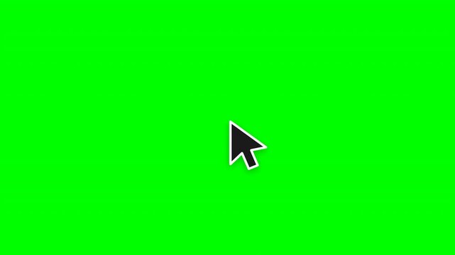 Computer mouse cursor navigating across green screen background with smooth precision for software tutorial
