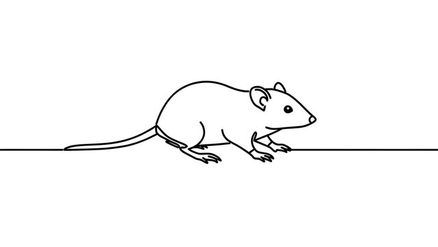 Simple line drawing of a mouse on white background.