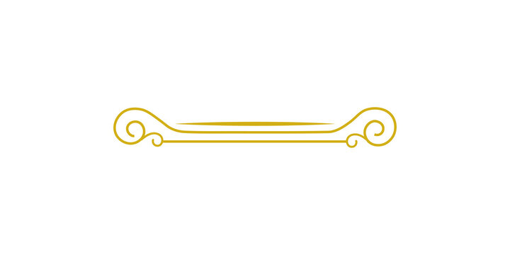 Elegant golden vintage ornamental divider isolated on transparent background