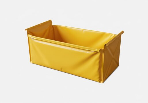 Yellow industrial spill containment tub for safety and storage