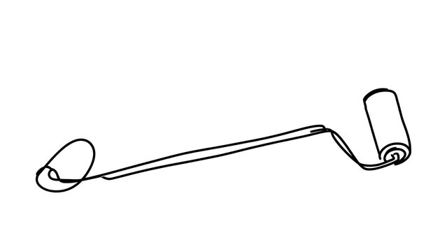 Paint roller tool illustration white background.