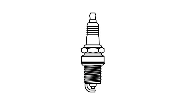 Spark plug illustration on white background.