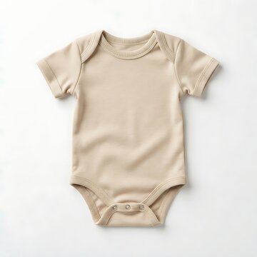 Beige baby bodysuit isolated on white background