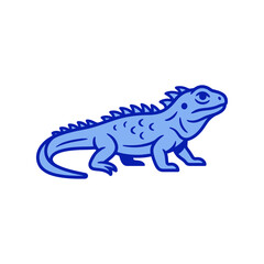 Fototapeta premium Blue Iguana Vector Graphic Illustration Icon Isolated on White Background
