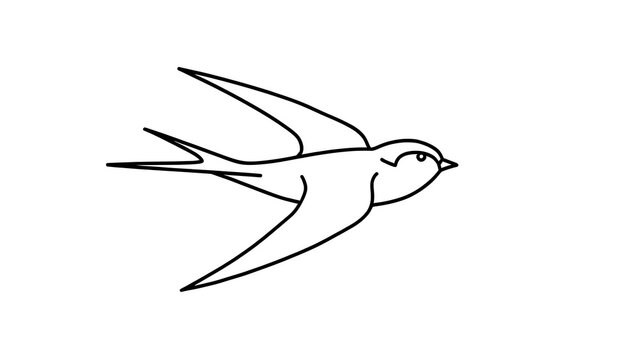 Minimalist bird drawing on white background.