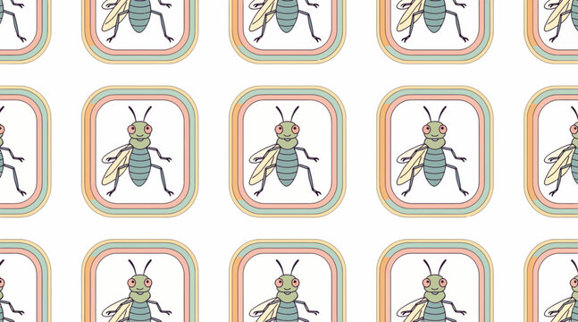 insect pattern, colorful beetle design