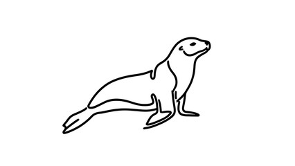 Obraz premium Cute seal illustration on white background.