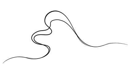 Obraz premium Elegant flowing line art on white background.