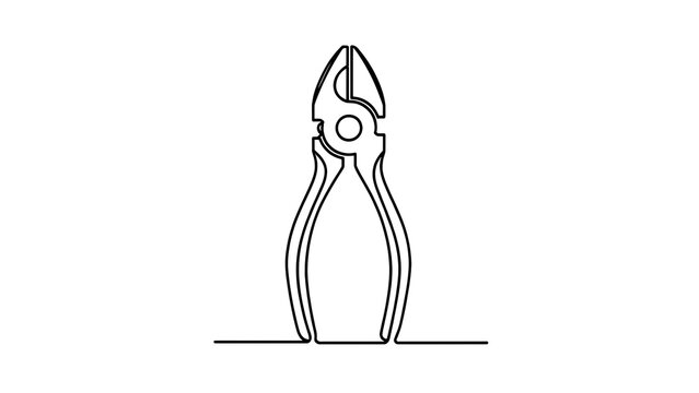 Diagonal pliers tool illustration on white background.