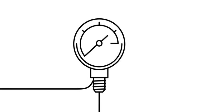 Pressure gauge icon on white background.