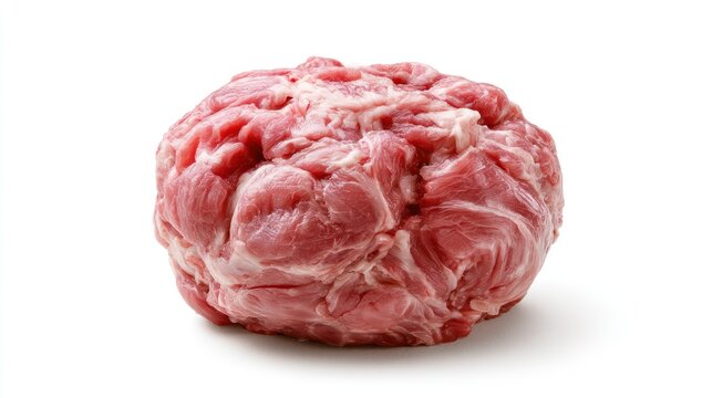 Raw beef chuck roast with marbling and fat isolated on transparent background