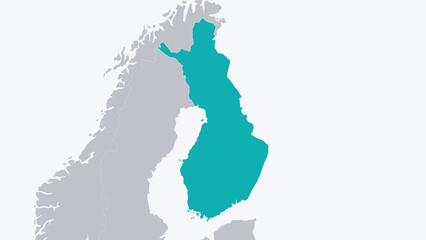 Finland Highlighted on Europe Map Country Focus Location Poster, White © VT Studio