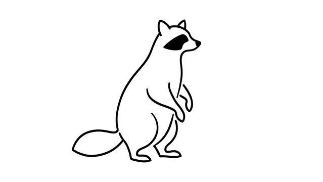 Cute raccoon illustration on white background.