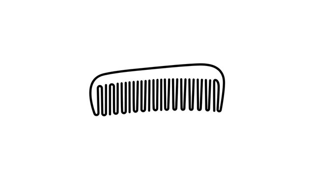Minimalist comb icon on white background.